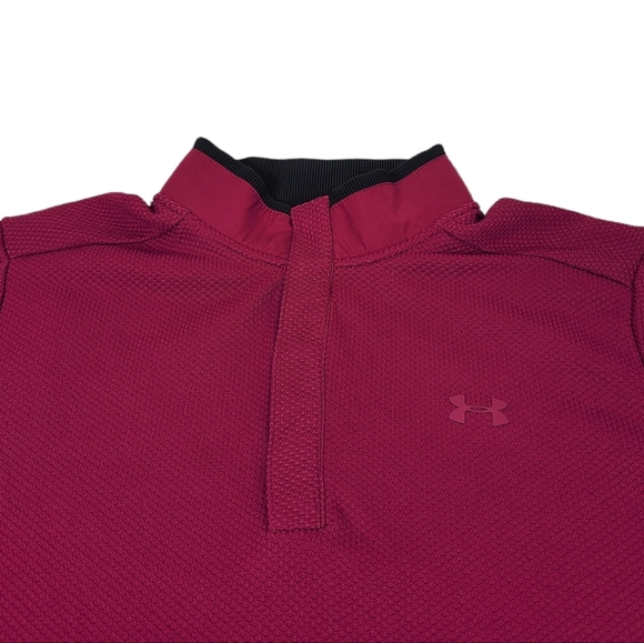 Under Armour Golf ColdGear 1/4 Snap Pullover Sweater Men's Size XL Magenta - Picture 2 of 12